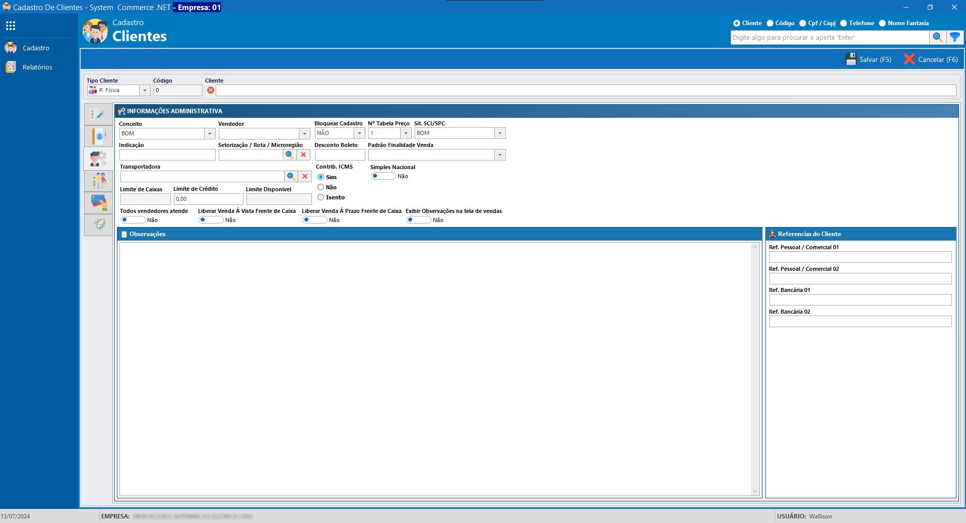 Informações Administrativas