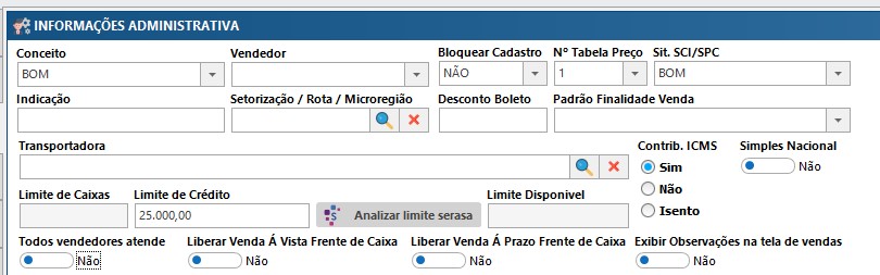 Limite de Crédito do Cliente