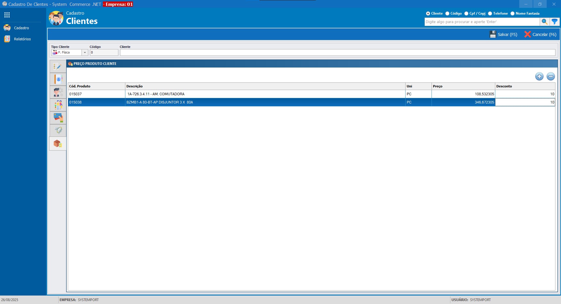 Tela de Histórico OS