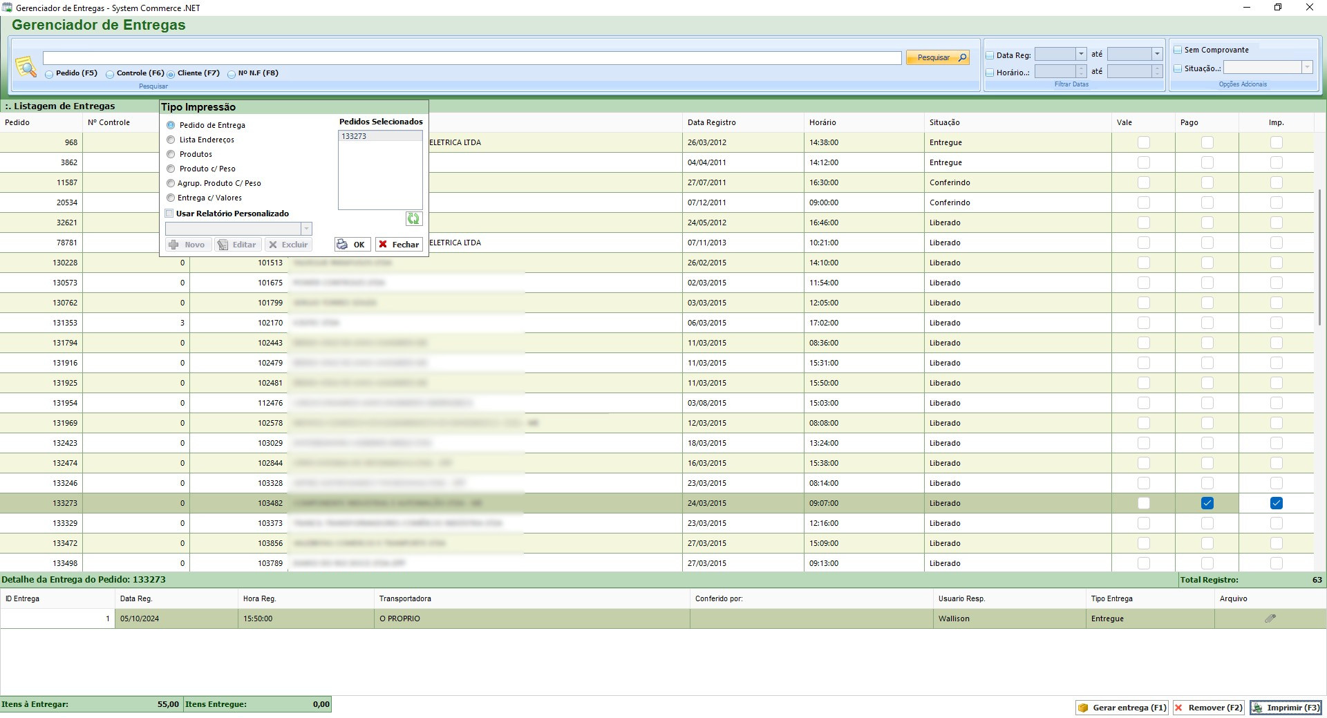 Gerenciador de Entrega