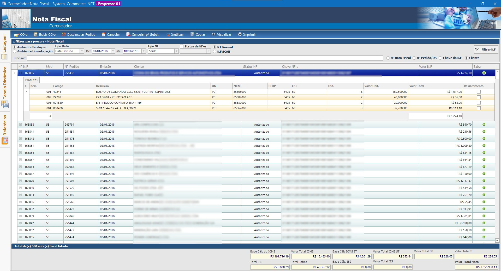 Gerenciador de Nota Fiscal