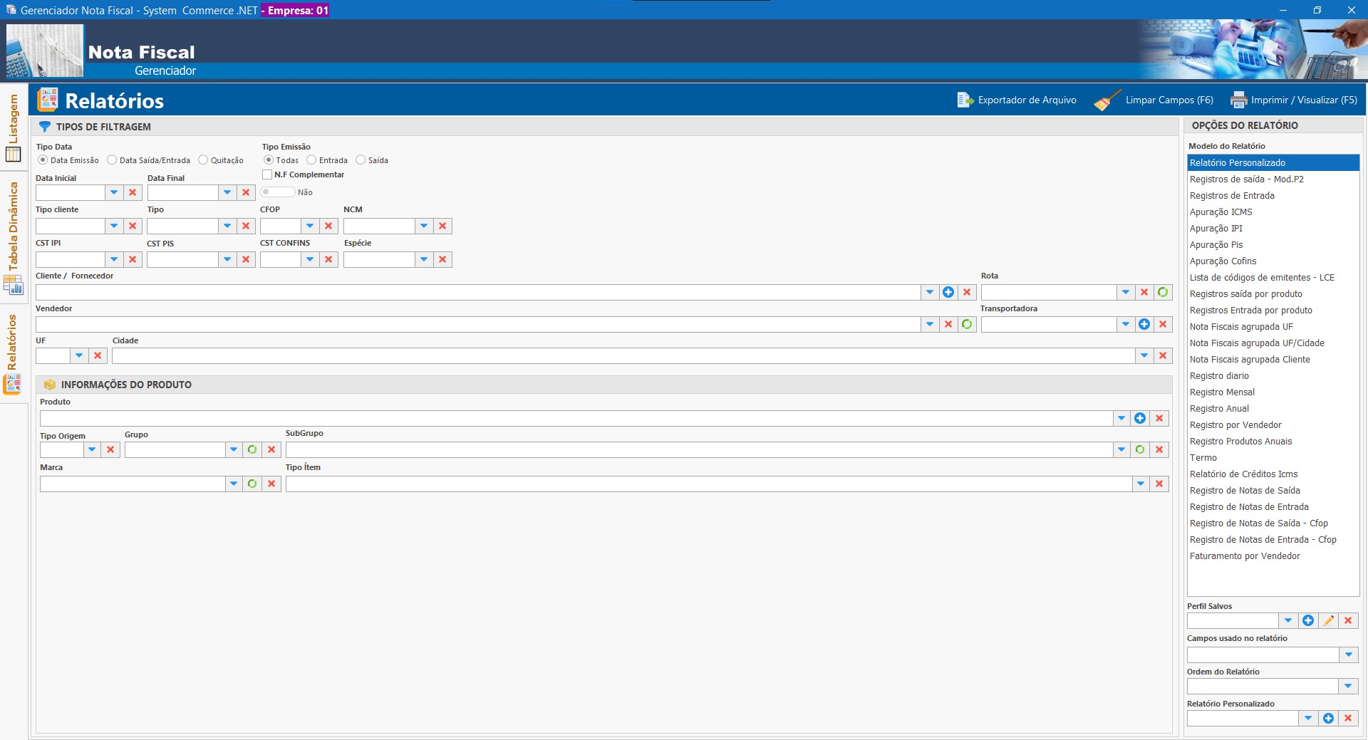 Gerenciador de Nota Fiscal