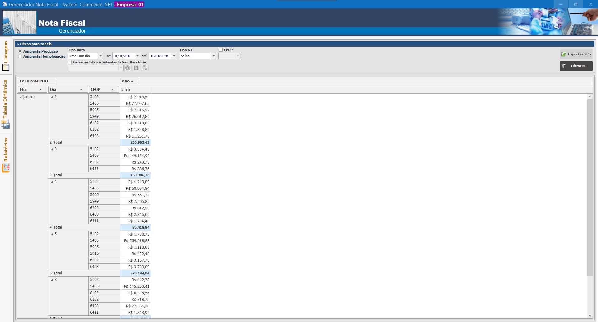 Gerenciador de Nota Fiscal