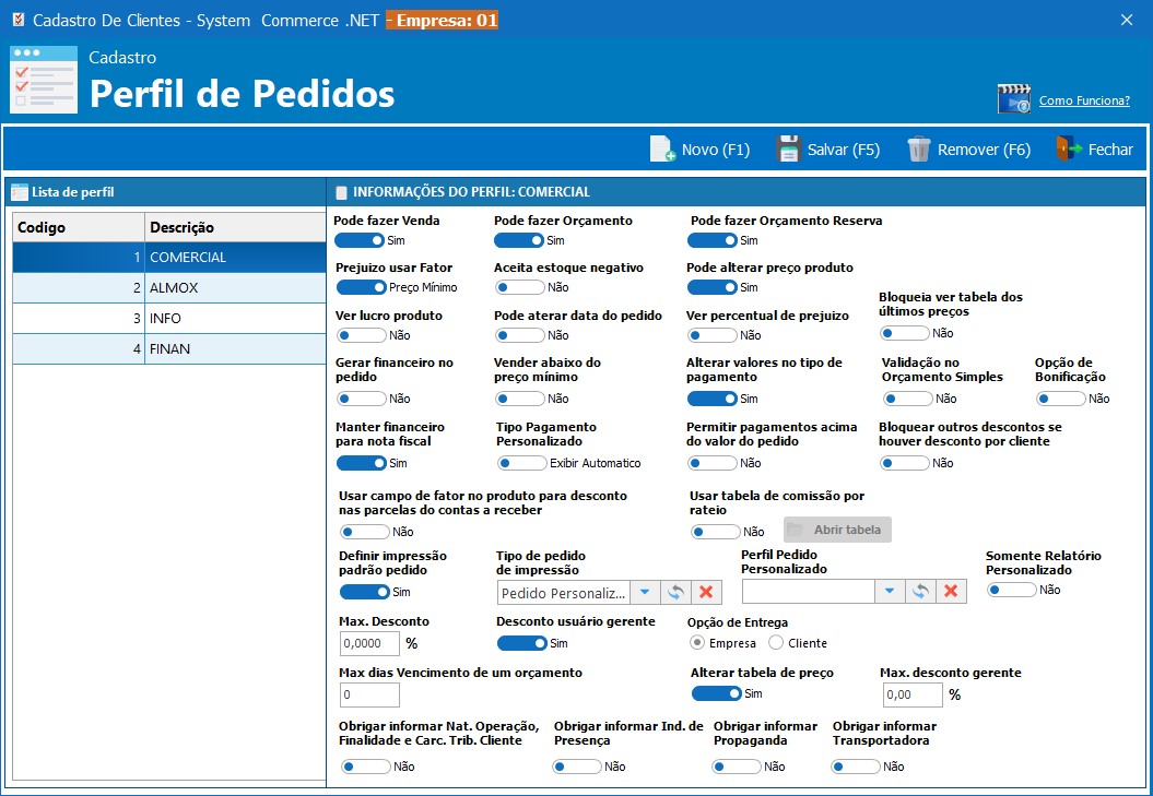 Gerenciador de Perfil