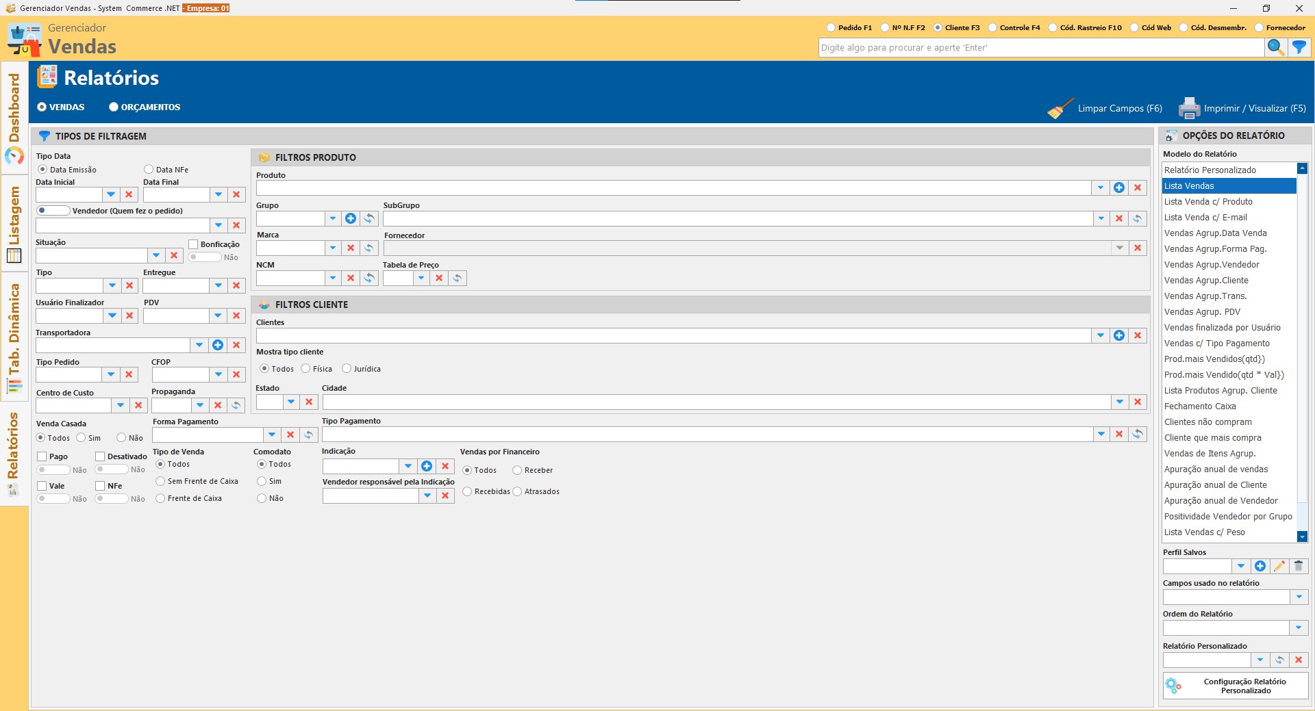 Gerenciador de Vendas