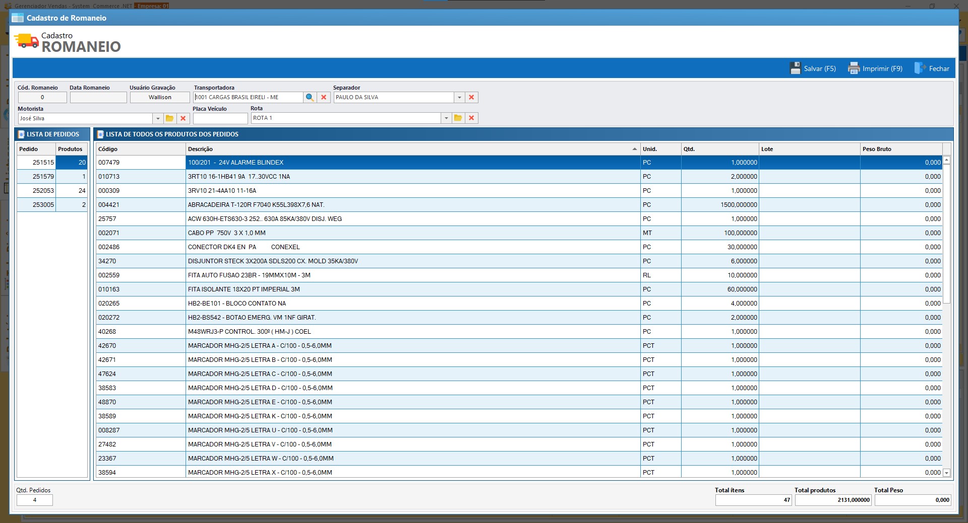 Gerenciador de Vendas