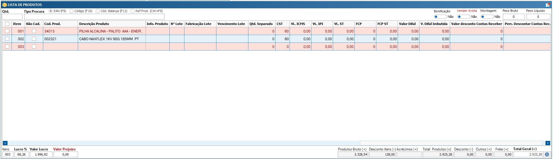 Vendas e Orçamentos
