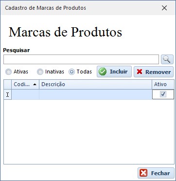 Cadastro de Marca