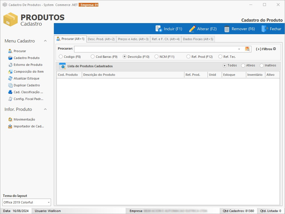 Cadastro de Produtos