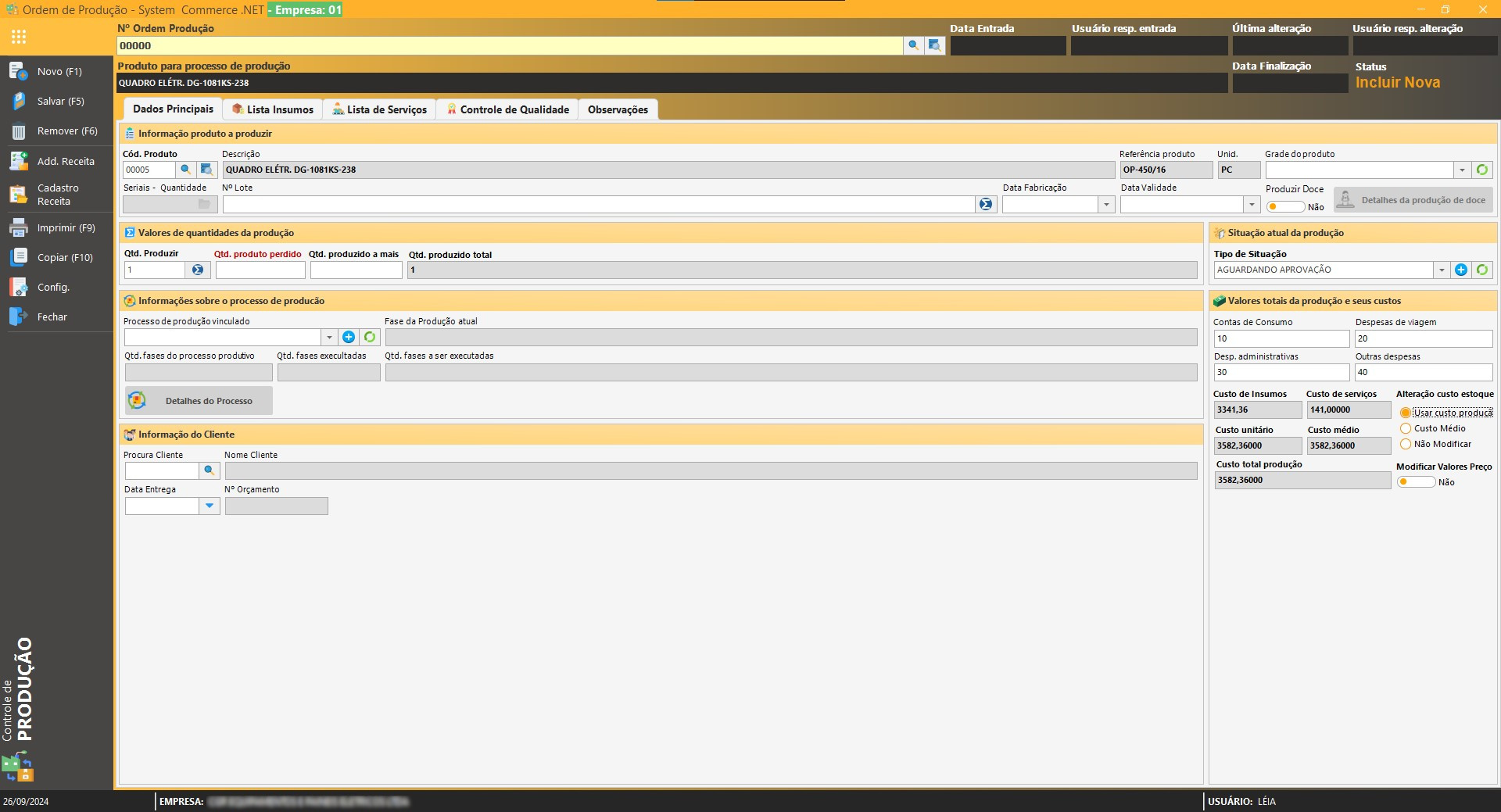 Controle de Produção