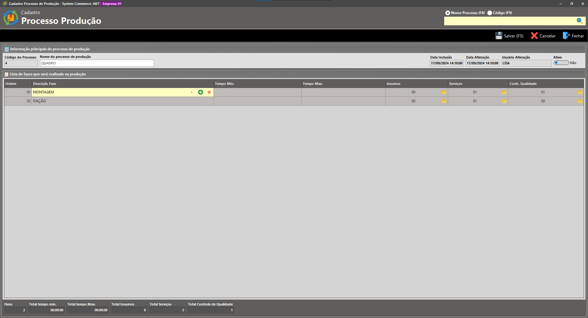 Processo de Produção