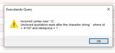 Erro de Caracter Inválido