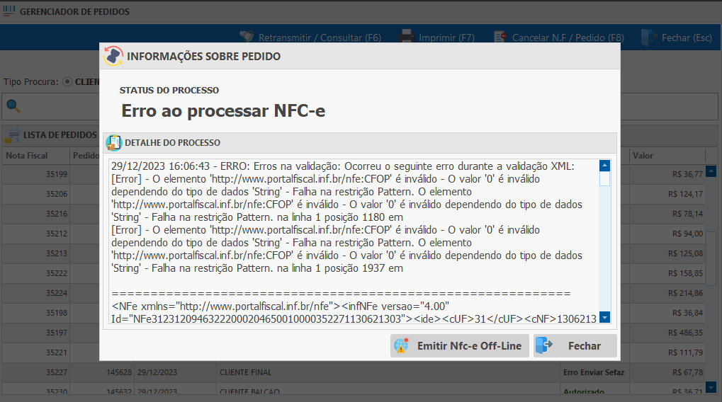 Item sem Informações Fiscais