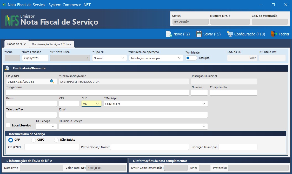 Nota Fiscal de Serviço