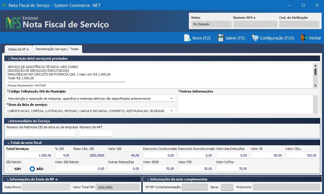 Nota Fiscal de Serviço