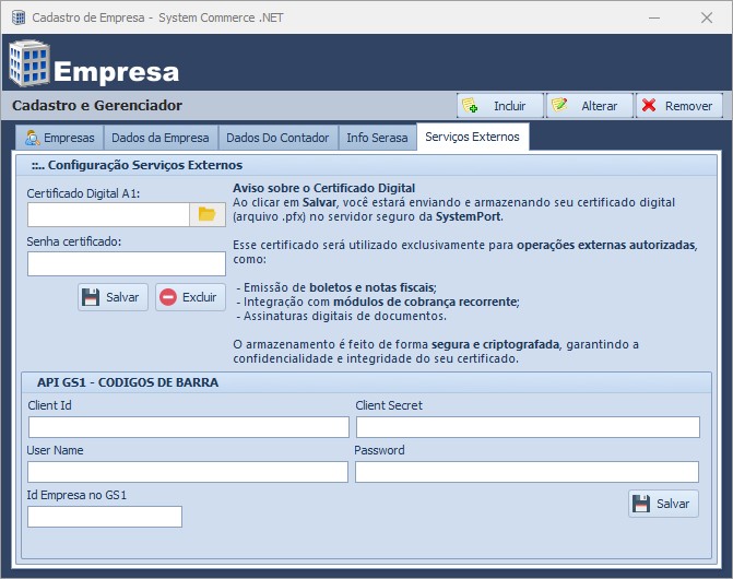 Configurações do Sistema