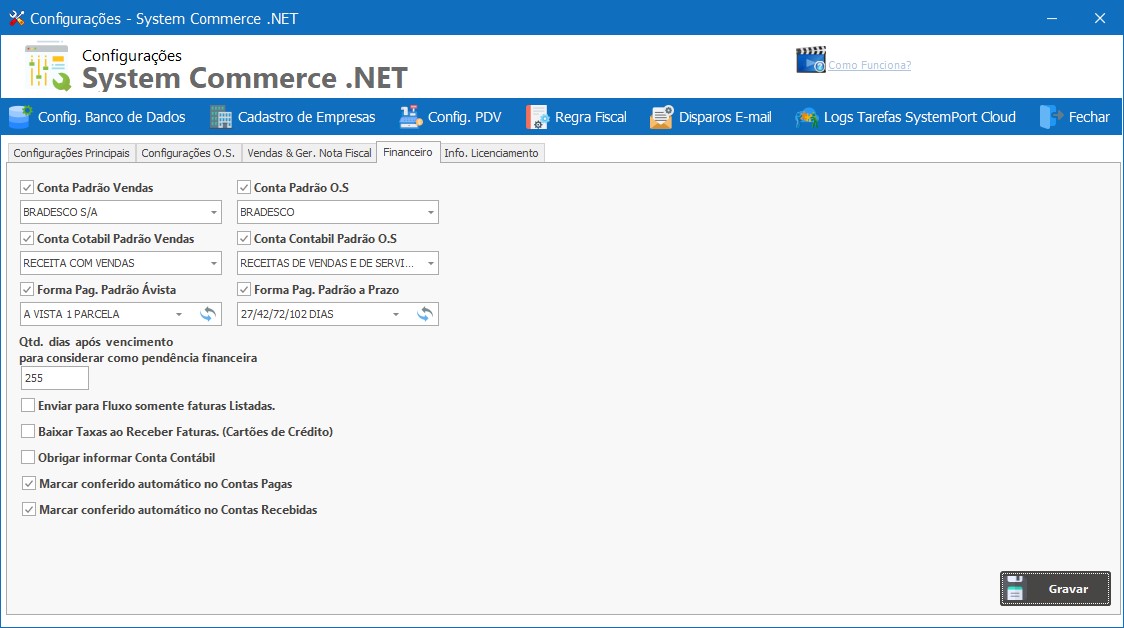 Configurações do Sistema